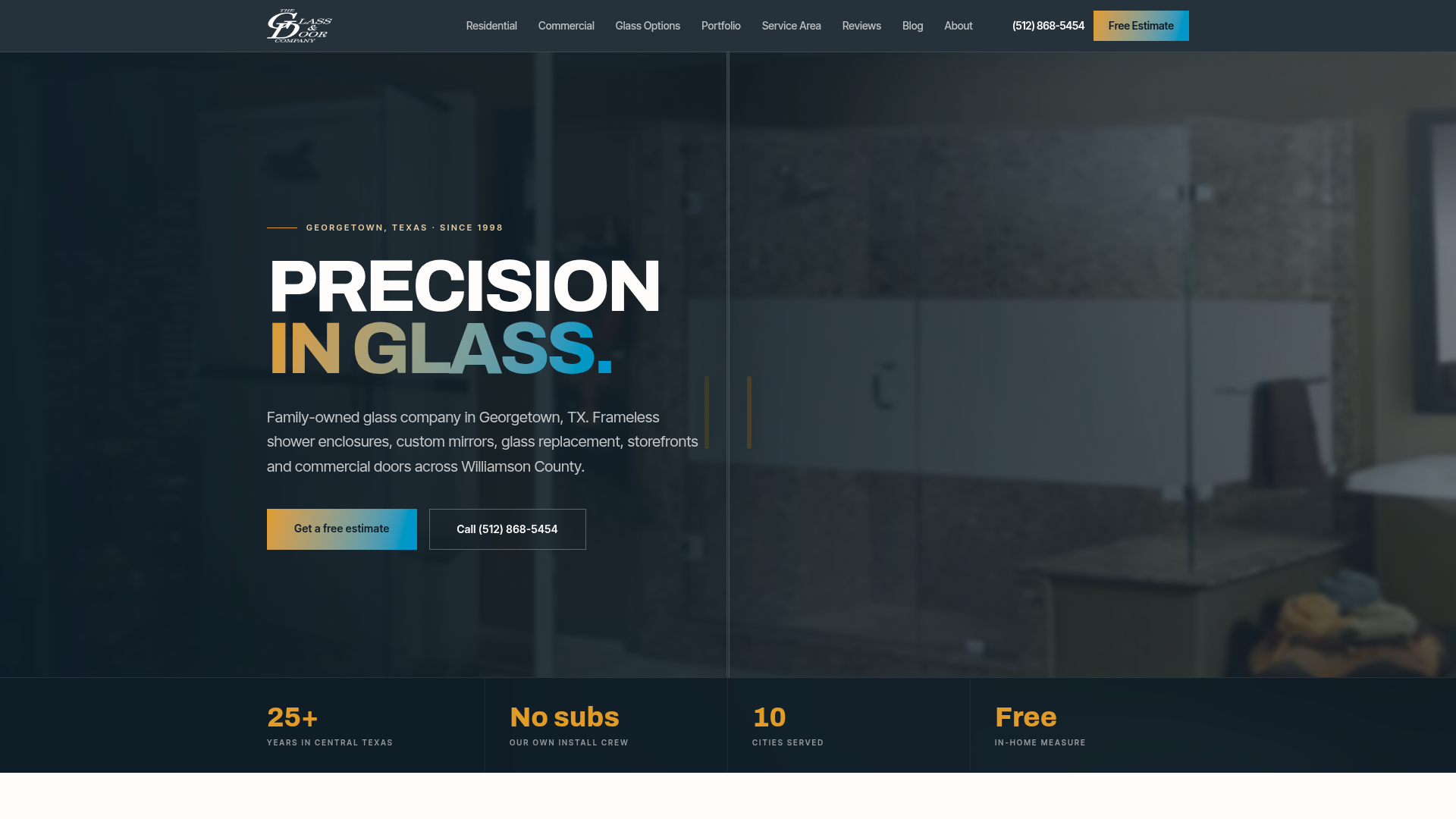 Screenshot of Georgetown Glass and Door